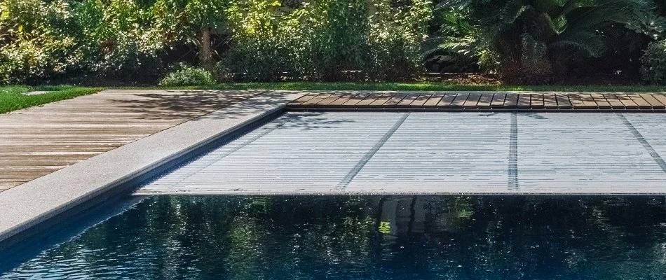 Automatic cover in a pool in Bridgehampton, NY.