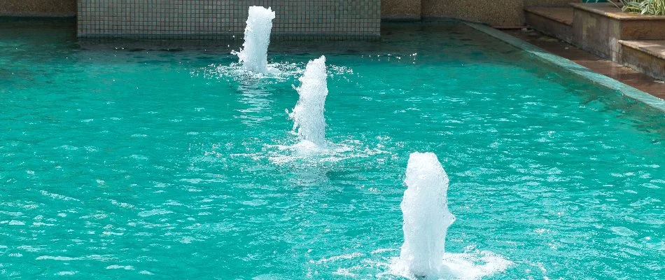 Bubblers on a pool in Bridgehampton, NY.