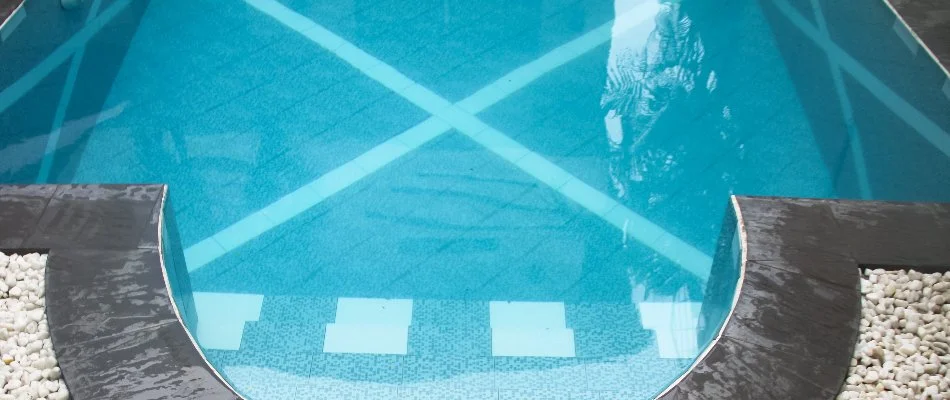 Clear and clean pool water in Bridgehampton, NY.