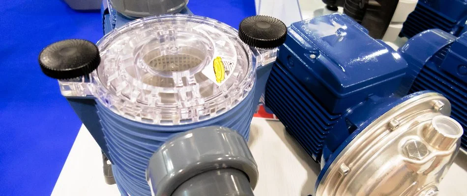 Close up of a pool pump in Bridgehampton, NY.