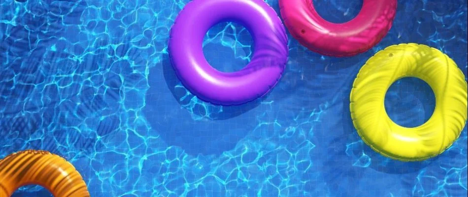 Pool in Bridgehampton, NY, with floats.